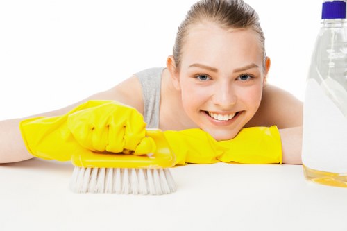 Local deep cleaning team working in a W1S office or commercial space