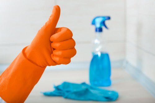 Local cleaning team working in a central London W1S property