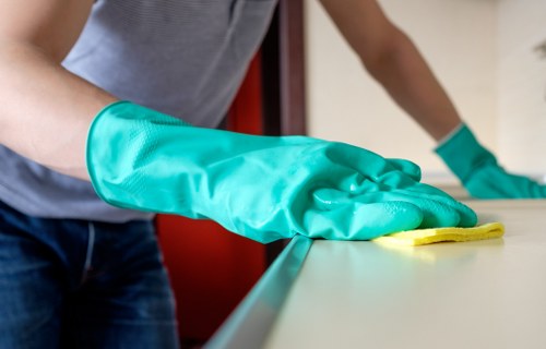 Local cleaning team working in a W1S office space