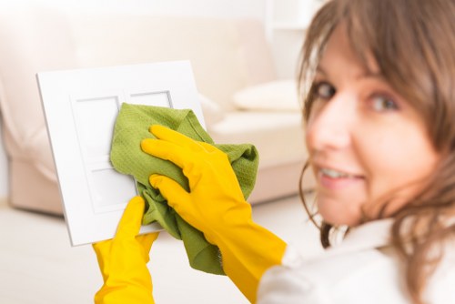 A carpet cleaner treating stains in a stylish London property in W1S